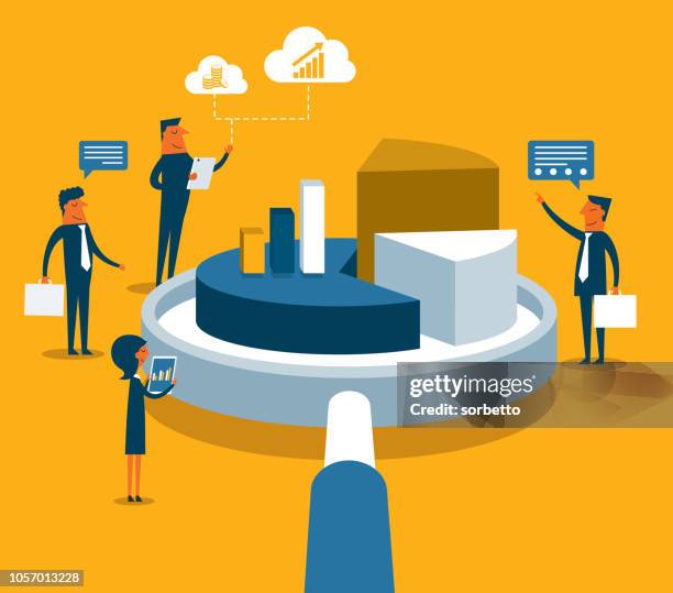 data analysis - stock market data screen stock illustrations