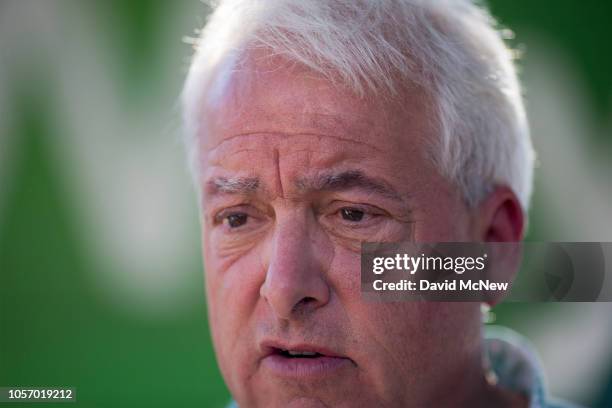 Republican gubernatorial candidate John Cox takes part in a get-out-the-vote rally for Rep. Steve Knight on November 3, 2018 in Santa Clarita,...