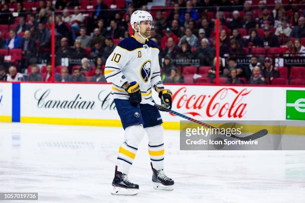 Buffalo Sabres Winger Patrik Berglund applies pressure on the forecheck during first period National Hockey League action between the Buffalo Sabres...