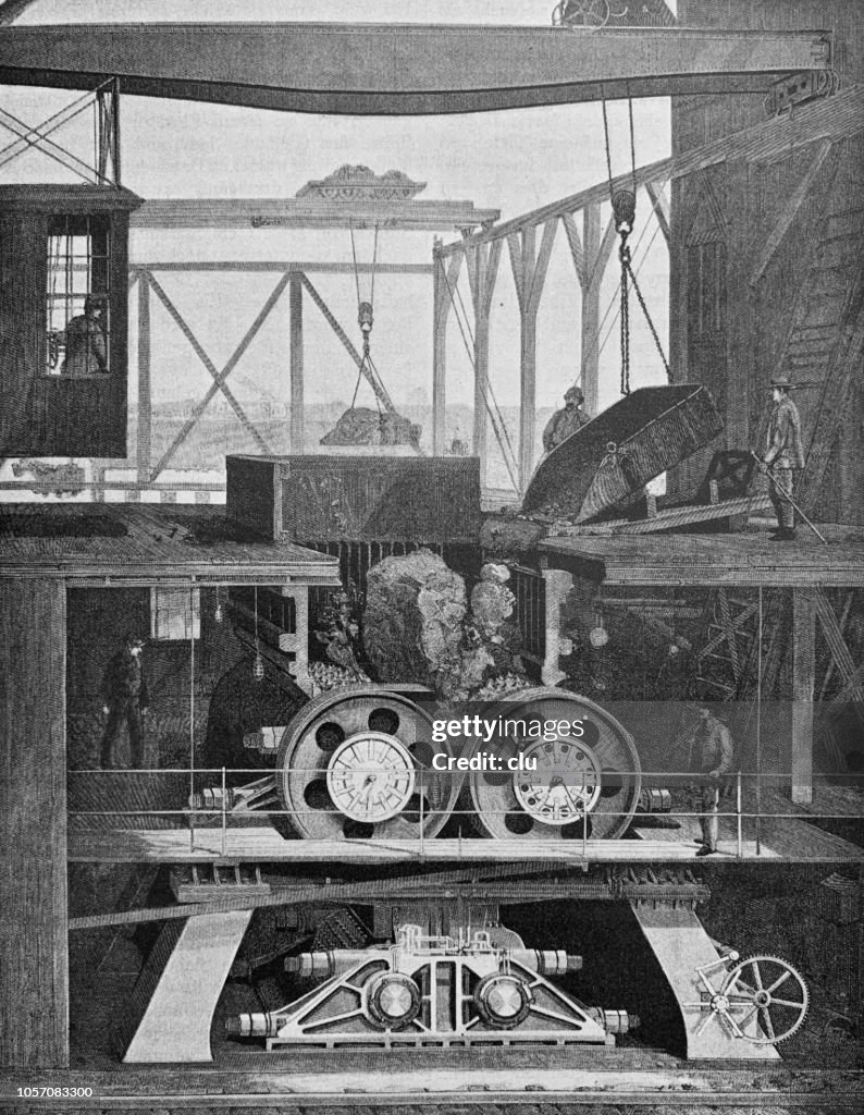 Rock crushing machine of Edison Iron Factory