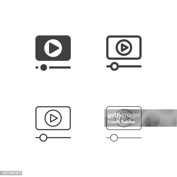 bildbanksillustrationer, clip art samt tecknat material och ikoner med media player ikoner - multi-serien - videokamera