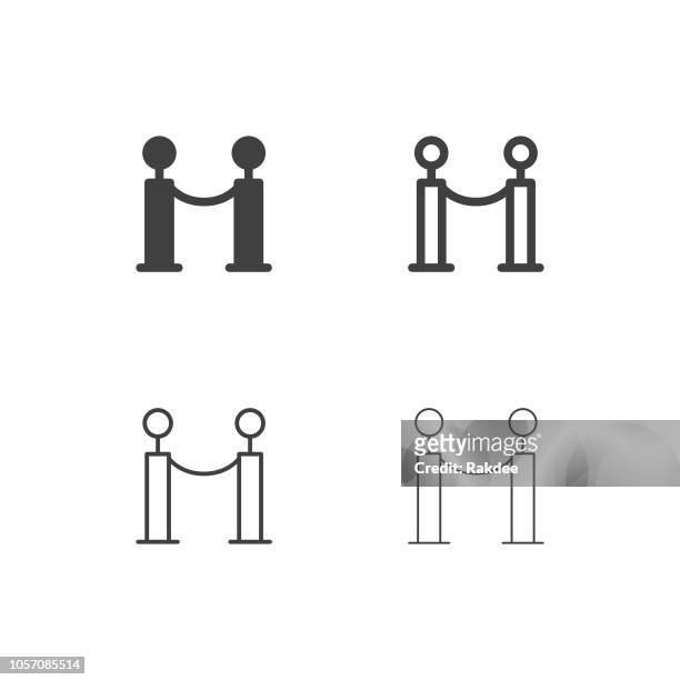 barrier rope icons - multi series - gala stock illustrations