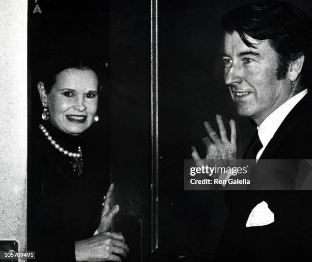 Gloria Vanderbilt and Husband Wyatt Cooper during "Lorelei" Opening - January 27, 1974 at Colony Restaurant in New York City, New York, United States.