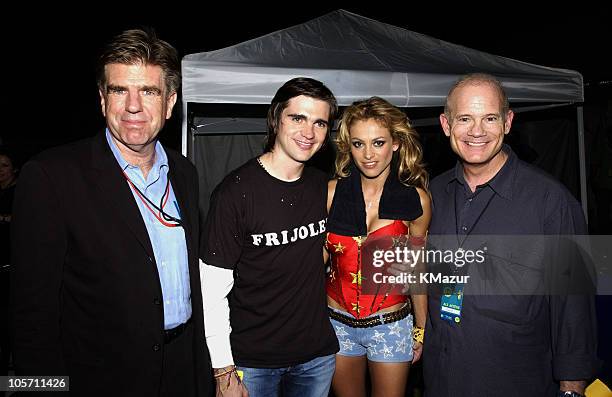 Tom Freston, Chairman & CEO, MTV Networks, Juanes, Paulina Rubio and MTV's Bill Roedy