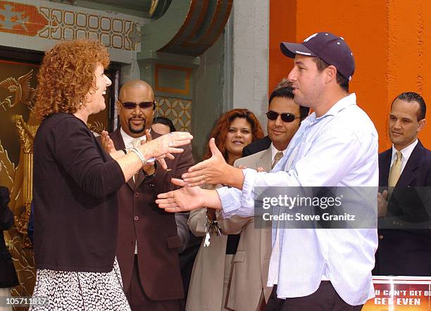 Adam Sandler and mom Judy during Adam Sandler Footprint Ceremony at Chinese Theatre in Hollywood, California, United States.