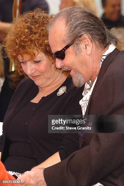 Jack Nicholson and Adam Sandler's mom Judy during Adam Sandler Footprint Ceremony at Chinese Theatre in Hollywood, California, United States.