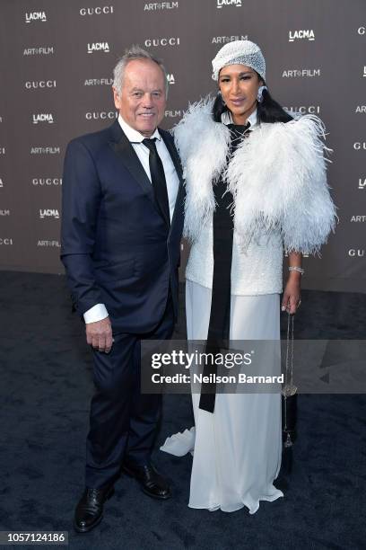 Chef Wolfgang Puck and designer Gelila Assefa attend 2018 LACMA Art + Film Gala honoring Catherine Opie and Guillermo del Toro presented by Gucci at...