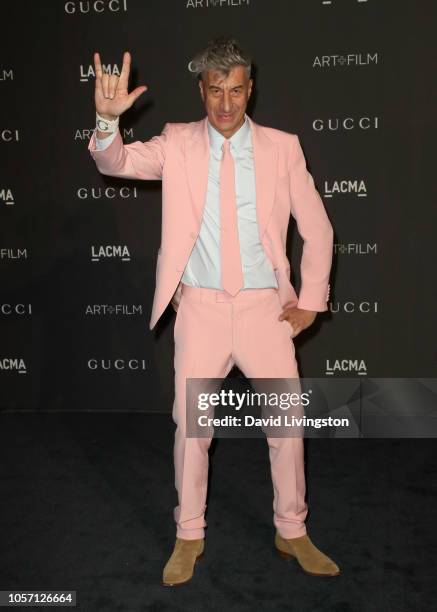 Artist Maurizio Cattelan attends 2018 LACMA Art + Film Gala honoring Catherine Opie and Guillermo del Toro presented by Gucci at LACMA on November 3,...