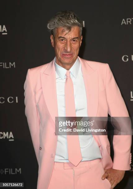 Artist Maurizio Cattelan attends 2018 LACMA Art + Film Gala honoring Catherine Opie and Guillermo del Toro presented by Gucci at LACMA on November 3,...