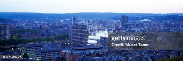 skyline view of liege - liege stock pictures, royalty-free photos & images