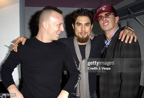 Stephen Perkins, Dave Navarro and Donovan Leitch during Playstation 2 Presents The PS2 Tour: Camp Freddy with Surprise Guests at Henry Fonda Theatre...