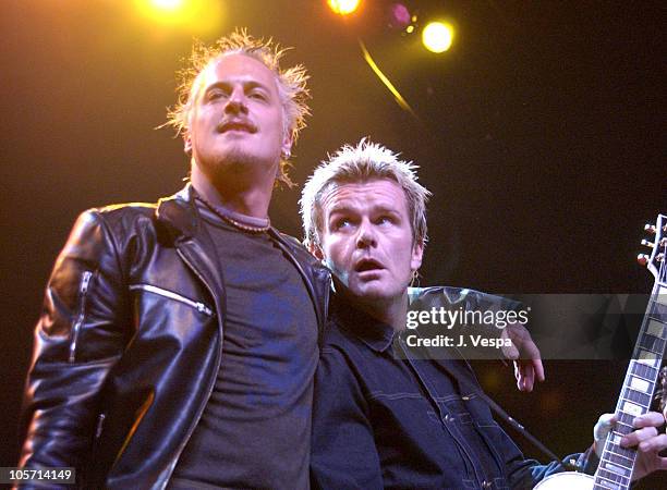 Brett Scallions and Billy Duffy during Playstation 2 Presents The PS2 Tour: Camp Freddy with Surprise Guests at Henry Fonda Theatre in Hollywood,...