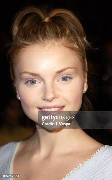 Izabella Miko during Mercedes Benz Fashion Week Fall 2003 Collections - Luca Luca - Front Row at Bryant Park in New York City, New York, United...
