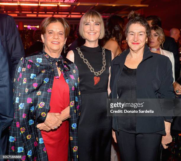 Curators Stephanie Barron and Britt Salvesen and artist Nancy Rubins attend 2018 LACMA Art + Film Gala honoring Catherine Opie and Guillermo del Toro...
