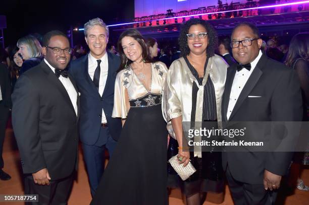 Sebastian Ridley-Thomas, LACMA CEO and Director Michael Govan and Katherine Ross, both wearing Gucci, Robin Coste Lewis, and LA County Supervisor...