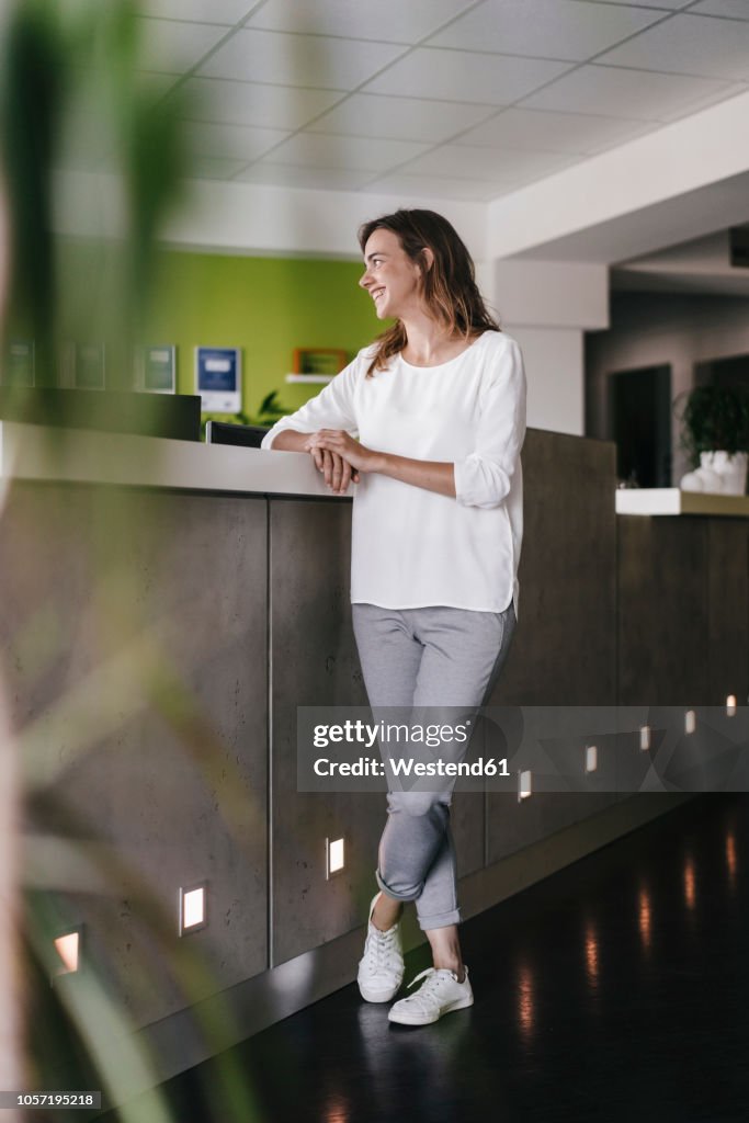 Businesswoman waiting at reception
