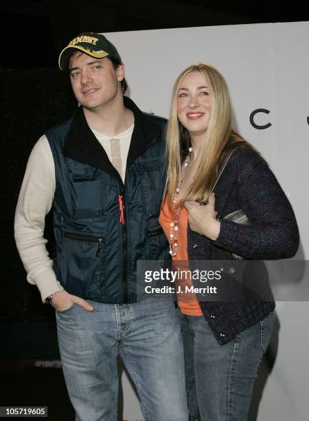 Brendan Fraser and Afton Smith during Marc Jacobs Comes to Los Angeles at Marc Jacobs Store in Los Angeles, California, United States.