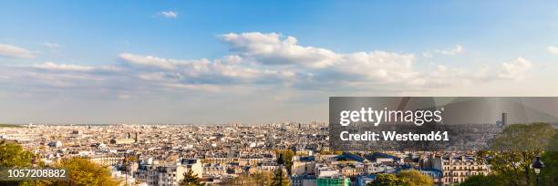 france, paris, panoramic cityscape from montmartre - montmartre photos et images de collection