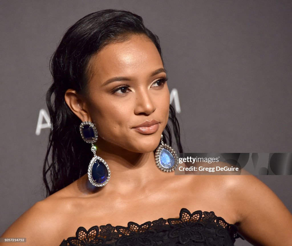 Karrueche Tran arrives at the 2018 LACMA Art + Film Gala at LACMA on