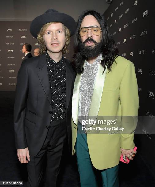 Recording artist Beck and Gucci Creative Director Alessandro Michele attend 2018 LACMA Art + Film Gala honoring Catherine Opie and Guillermo del Toro...