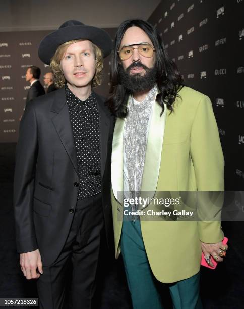 Recording artist Beck and Gucci Creative Director Alessandro Michele attend 2018 LACMA Art + Film Gala honoring Catherine Opie and Guillermo del Toro...