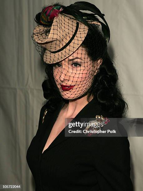 Dita von Teese during DKNY Jeans and Lo-Fi Gallery Present "Mick Rock Live in LA" Exhibit at Lo-Fi Gallery in Hollywood, California, United States.