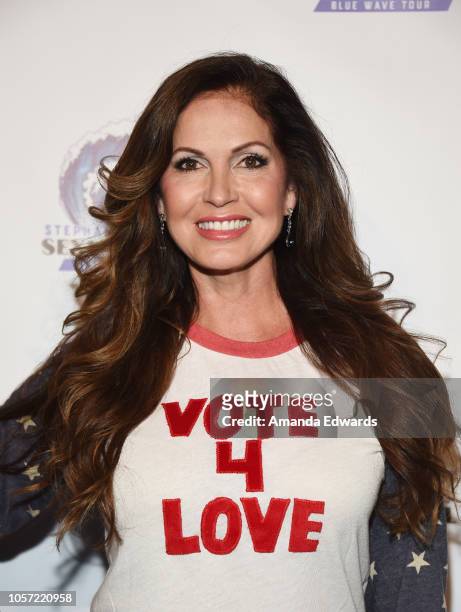 Journalist Lisa Guerrero attends the Los Angeles leg of Stephanie Miller's Sexy Liberal Blue Wave Tour at The Saban Theatre on November 3, 2018 in...