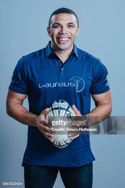Laureus Ambassador Bryan Habana poses for a portrait during the Laureus Sport for Good Global Summit in partnership with Allianz at INSEP on October...