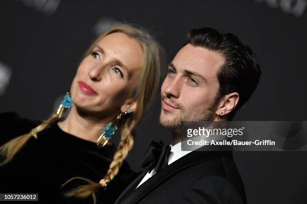 Aaron Taylor-Johnson and wife Sam Taylor-Johnson attend the 2018 LACMA Art + Film Gala at LACMA on November 03, 2018 in Los Angeles, California.