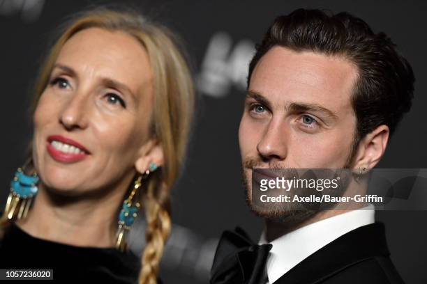 Aaron Taylor-Johnson and wife Sam Taylor-Johnson attend the 2018 LACMA Art + Film Gala at LACMA on November 03, 2018 in Los Angeles, California.