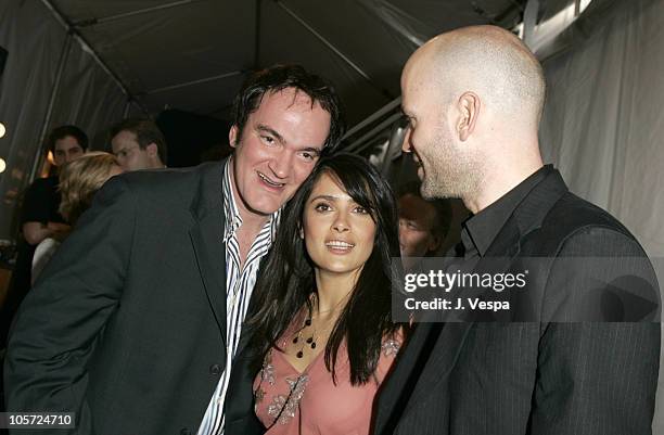 Quentin Tarantino, Salma Hayek and Marc Forster during The 20th Annual IFP Independent Spirit Awards - Green Room in Santa Monica, California, United...