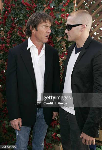 Dennis Quaid and Jake Gyllenhaal during The 20th Annual IFP Independent Spirit Awards - Green Room in Santa Monica, California, United States.