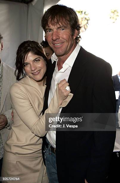 Selma Blair and Dennis Quaid during The 20th Annual IFP Independent Spirit Awards - Green Room in Santa Monica, California, United States.