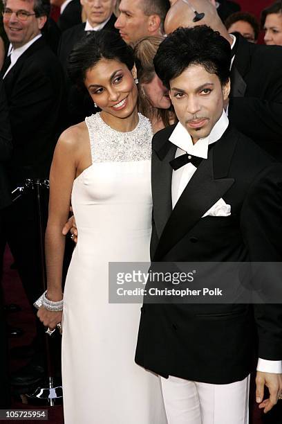 Manuela Testolini and Prince during The 77th Annual Academy Awards - Arrivals at Kodak Theatre in Los Angeles, California, United States.