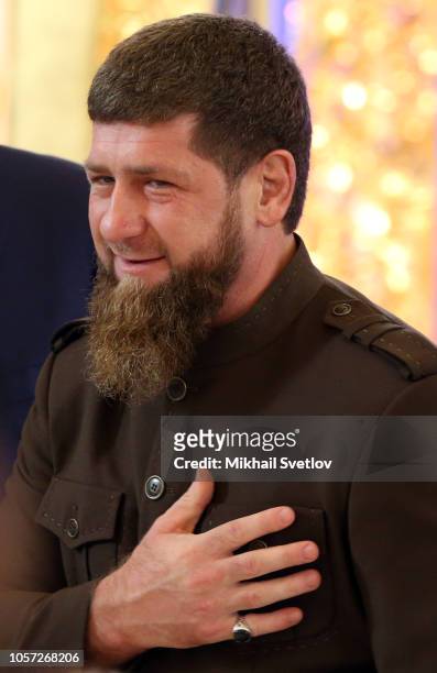 Chechen Republic Head Ramzan Kadyrov attends a reception marking National Unity Day on November 4, 2018 in Moscow, Russia. Putin wants to discuss...