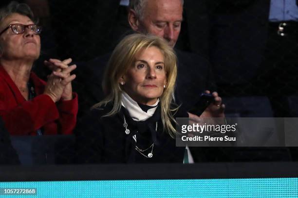 American ambassador in france Jamie McCourt attends during the final of the Rolex Paris Masters on November 4, 2018 in Paris, France.