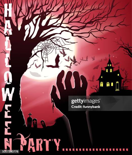 zombies on darkness - tombstone shape stock illustrations