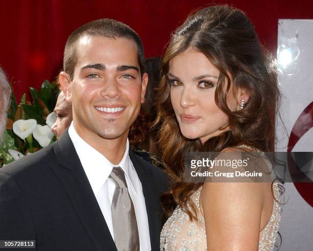 Jesse Metcalfe and Courtney Robertson during The 57th Annual Emmy Awards - Arrivals at Shrine Auditorium in Los Angeles, California, United States.
