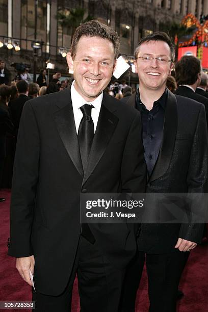 John Logan, screenwriter, and Mart Madden during The 77th Annual Academy Awards - Executive Arrivals at Kodak Theatre in Hollywood, California,...