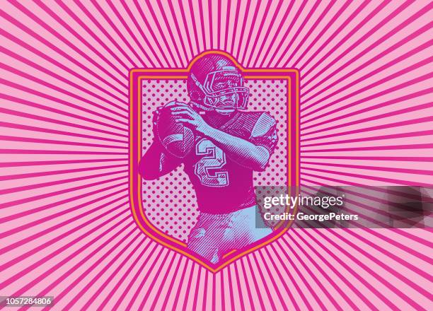 quarterback passing football - quarterback throwing stock illustrations