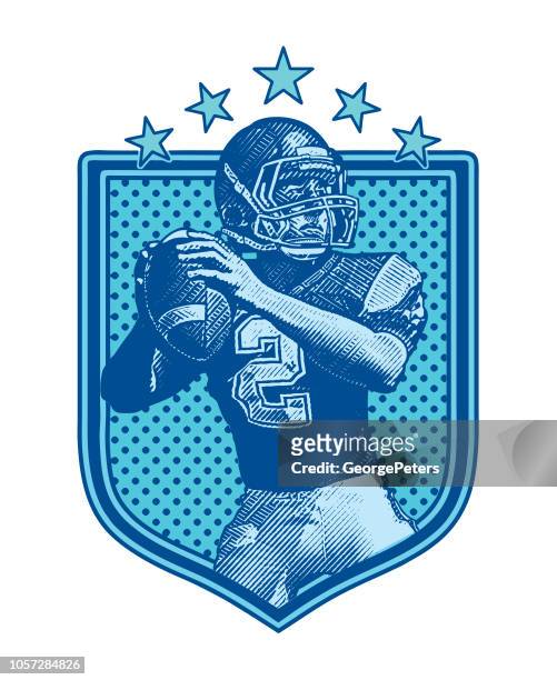 quarterback passing football - 2018 yankee logo stock illustrations