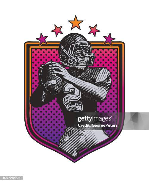 quarterback passing football - 2018 yankee logo stock illustrations