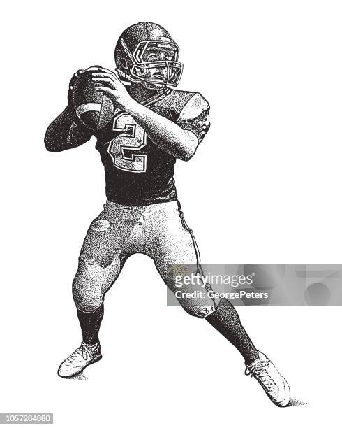 quarterback passing football - quarterback isolated stock illustrations