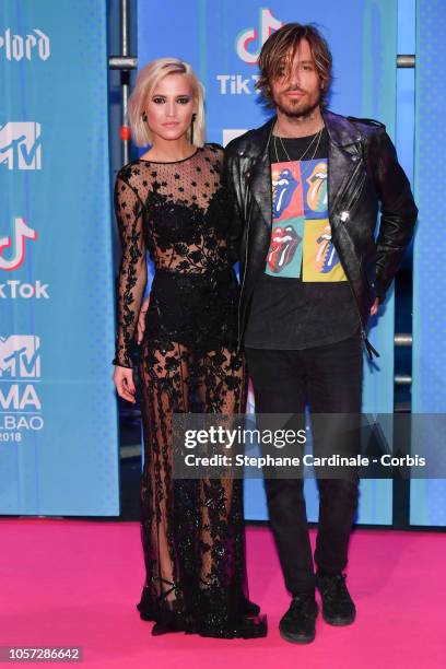 Ana Fernandez and Adrian Roma attend the MTV EMAs 2018 on November 4, 2018 in Bilbao, Spain.