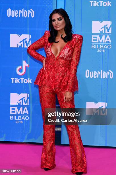 Abbie Holborn attends the MTV EMAs 2018 at Bilbao Exhibition Centre on November 4, 2018 in Bilbao, Spain.