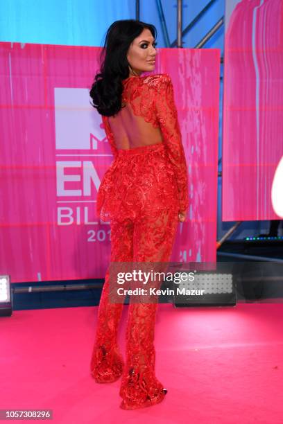 Abbie Holborn attends the MTV EMAs 2018 at Bilbao Exhibition Centre on November 4, 2018 in Bilbao, Spain.