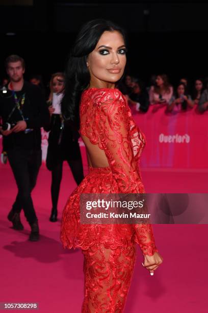 Abbie Holborn attends the MTV EMAs 2018 at Bilbao Exhibition Centre on November 4, 2018 in Bilbao, Spain.