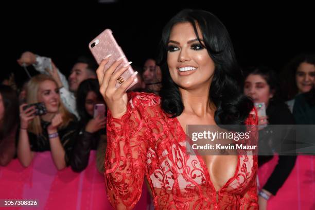 Abbie Holborn attends the MTV EMAs 2018 at Bilbao Exhibition Centre on November 4, 2018 in Bilbao, Spain.