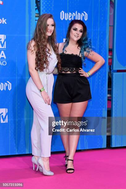 Tessa Bear and Vicky Banham attend the MTV EMAs 2018 at Bilbao Exhibition Centre on November 4, 2018 in Bilbao, Spain.