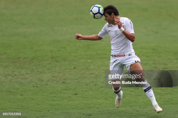 Angel Romero of Corinthians controls the ball during a match between Botafogo and Corinthians as part of Brasileirao Series A 2018 at Nilton Santos...